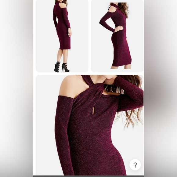 RACHEL Rachel Roy Metallic Halter Bodycon Dress Royal Plum. Small. - Picture 2 of 5